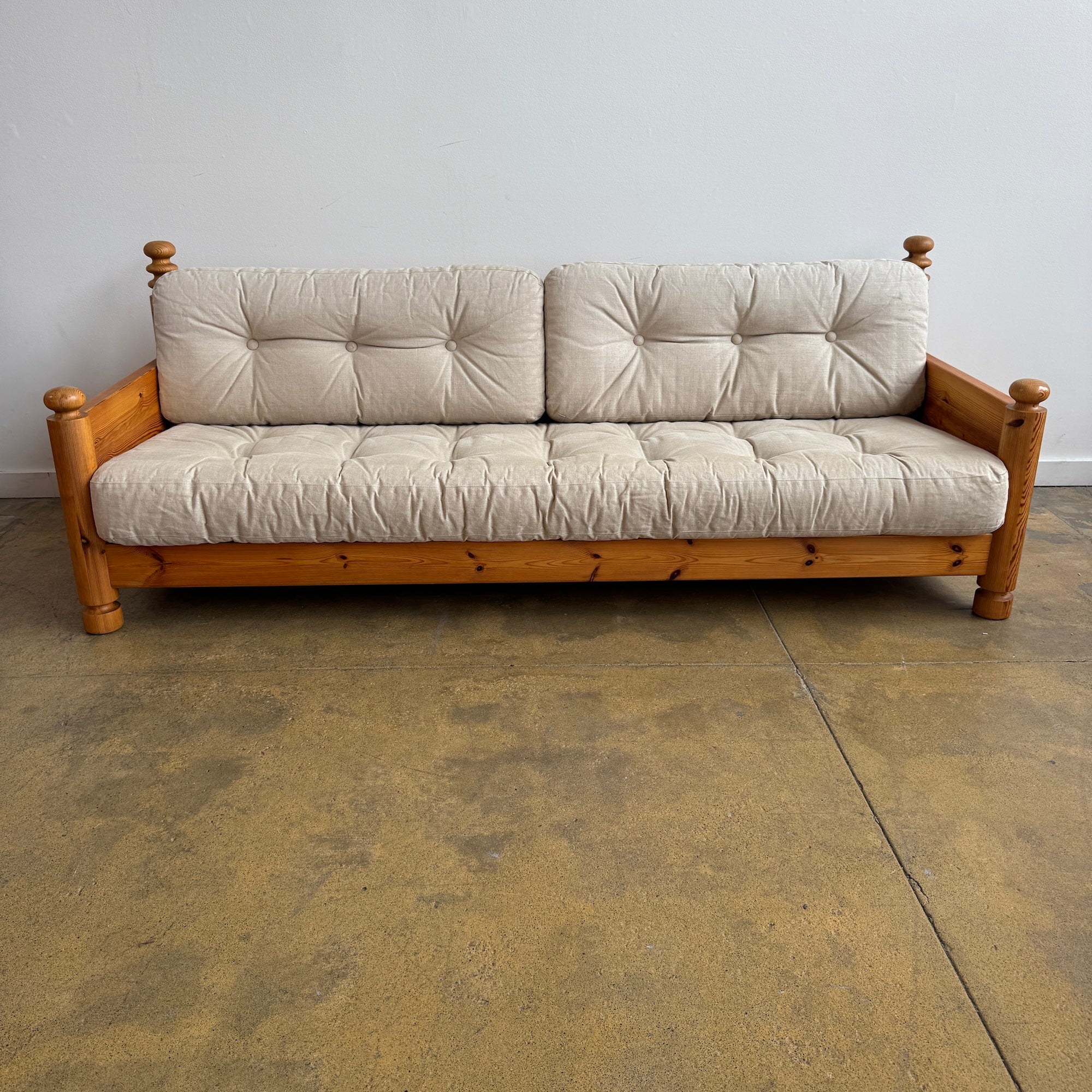 Rare! Swedish Uno & Öste Kristiansson Pinewood Sofa for Luxus, 1970s