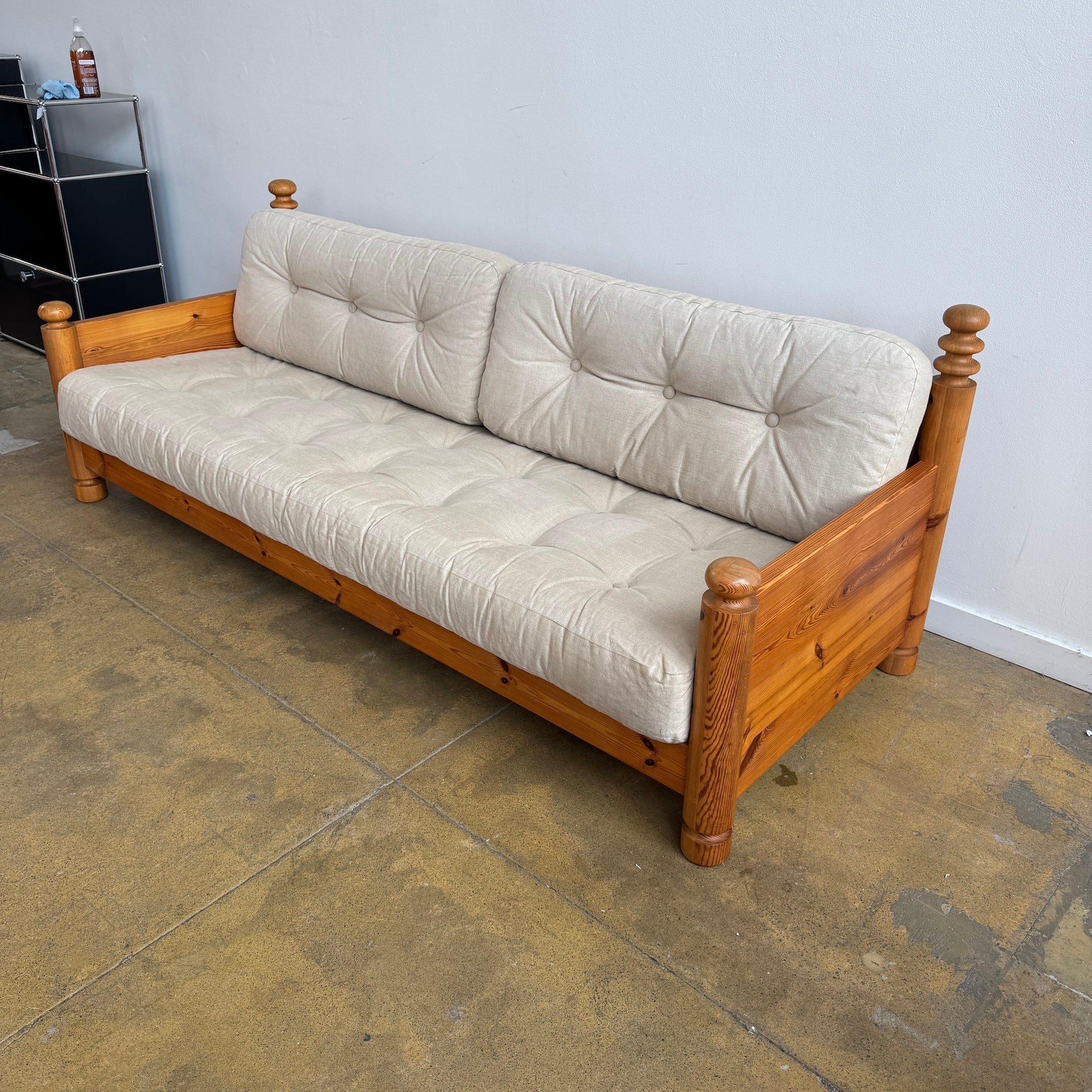 Rare! Swedish Uno & Öste Kristiansson Pinewood Sofa for Luxus, 1970s - Image 3