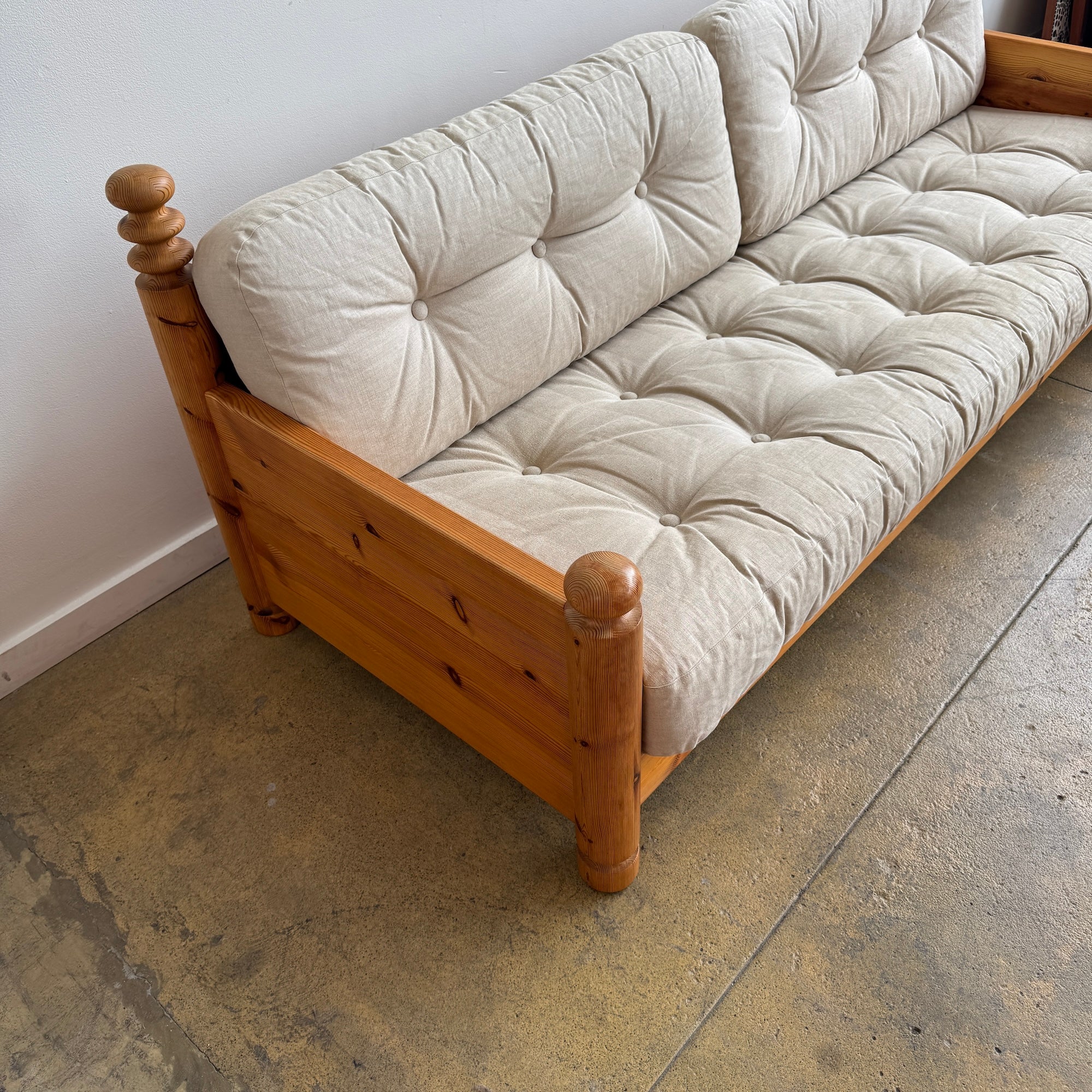 Rare! Swedish Uno & Öste Kristiansson Pinewood Sofa for Luxus, 1970s - Image 4