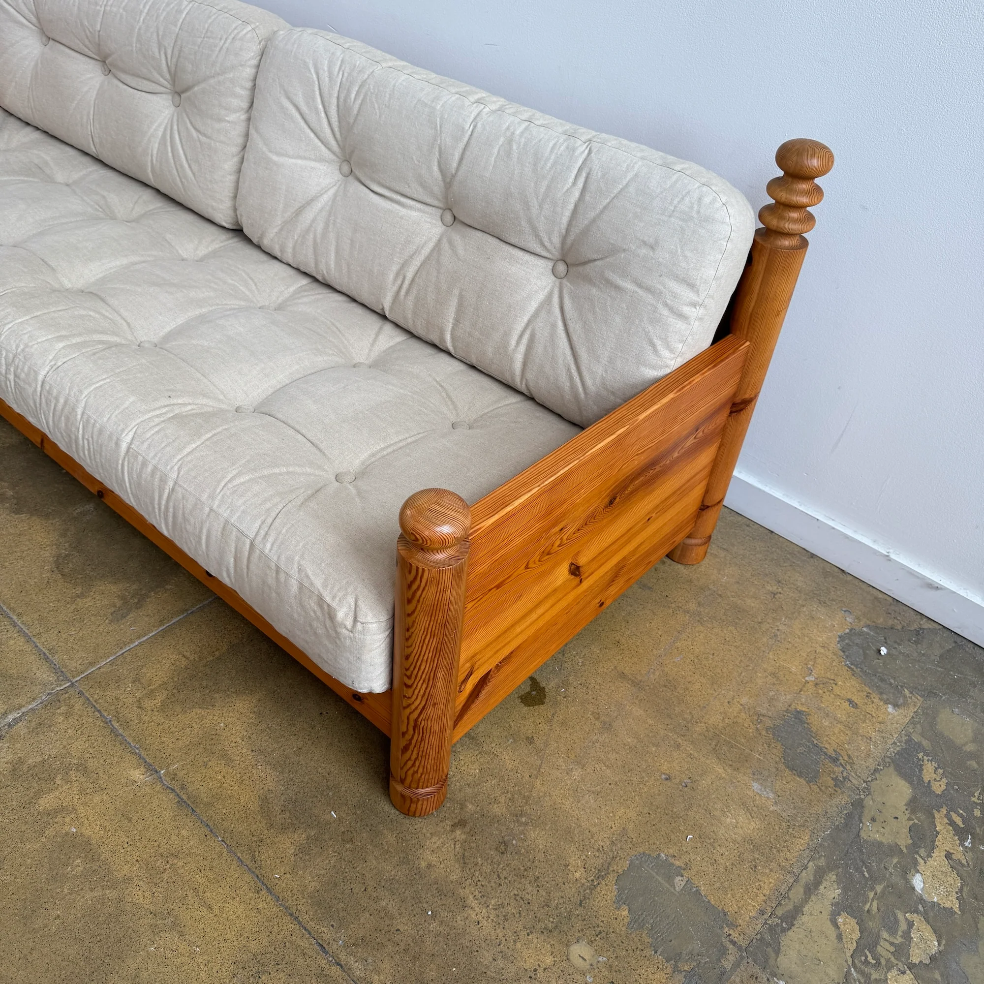 Rare! Swedish Uno & Öste Kristiansson Pinewood Sofa for Luxus, 1970s - Image 6