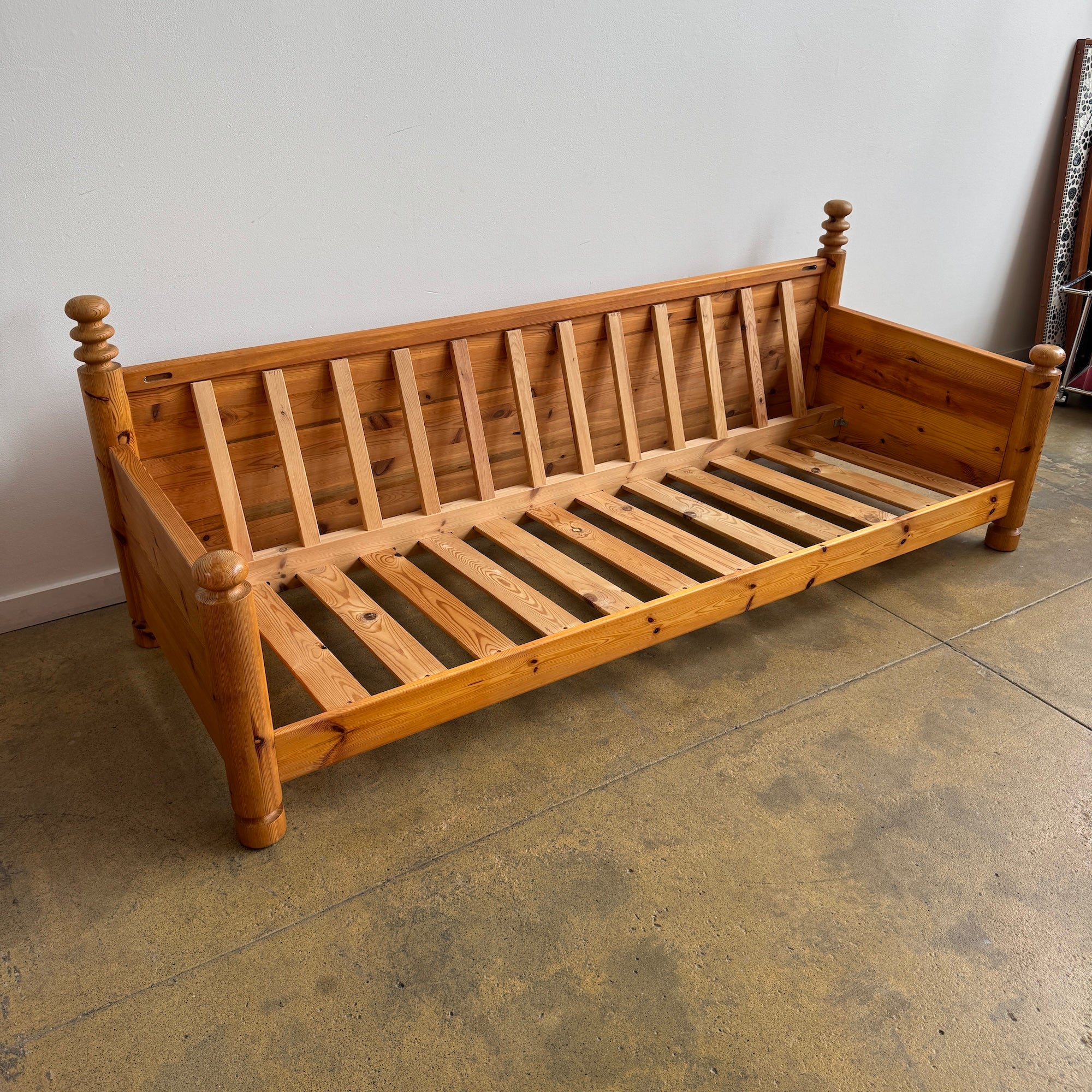 Rare! Swedish Uno & Öste Kristiansson Pinewood Sofa for Luxus, 1970s - Image 8