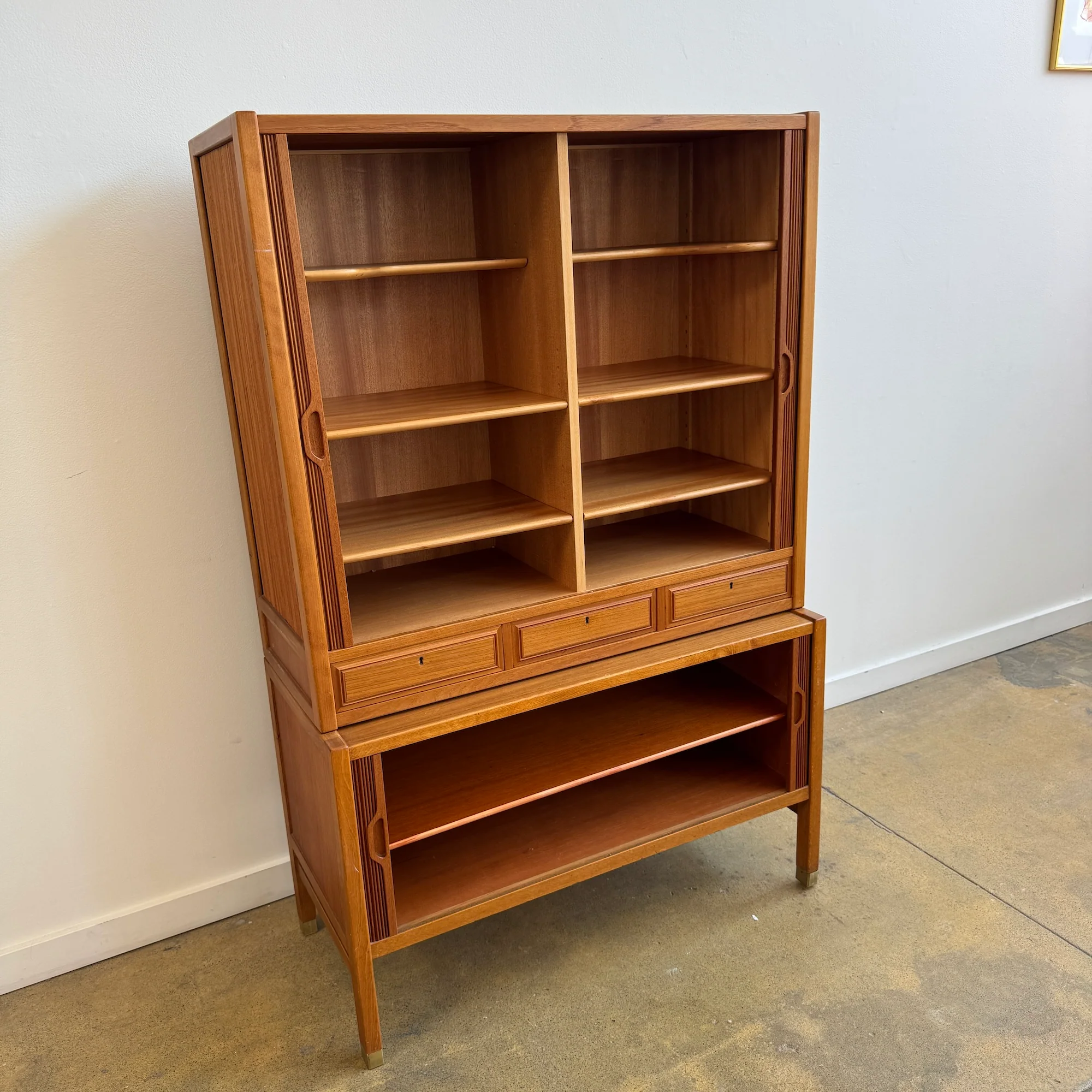 Swedish Carl-Axel Acking for Bodafors Teak Tambour Door Cabinet, 1950s - Image 3