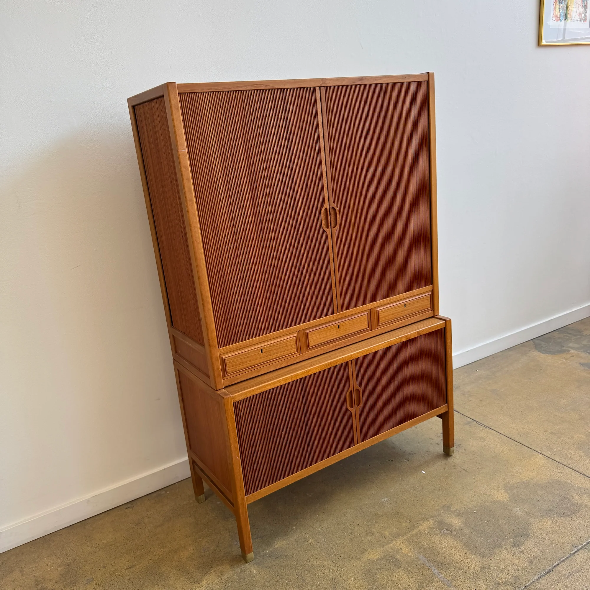 Swedish Carl-Axel Acking for Bodafors Teak Tambour Door Cabinet, 1950s - Image 4