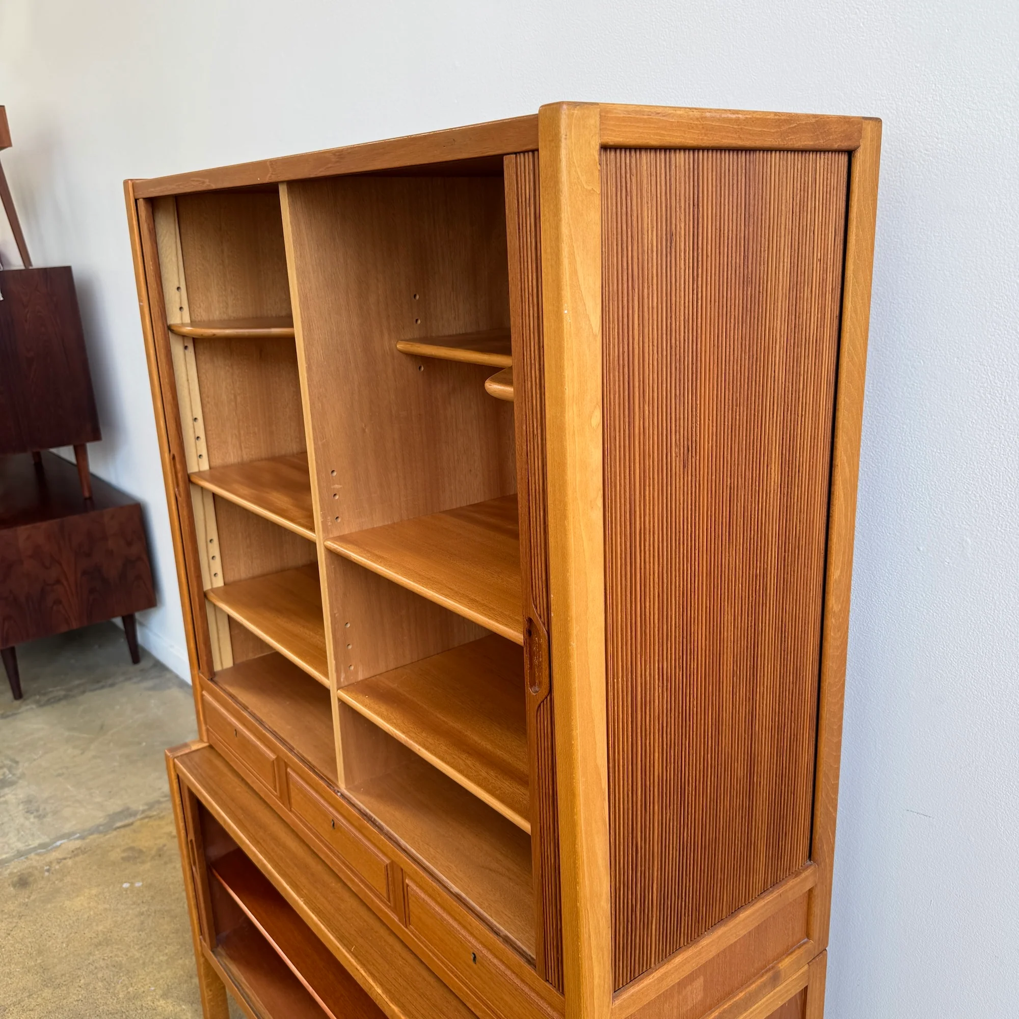 Swedish Carl-Axel Acking for Bodafors Teak Tambour Door Cabinet, 1950s - Image 9