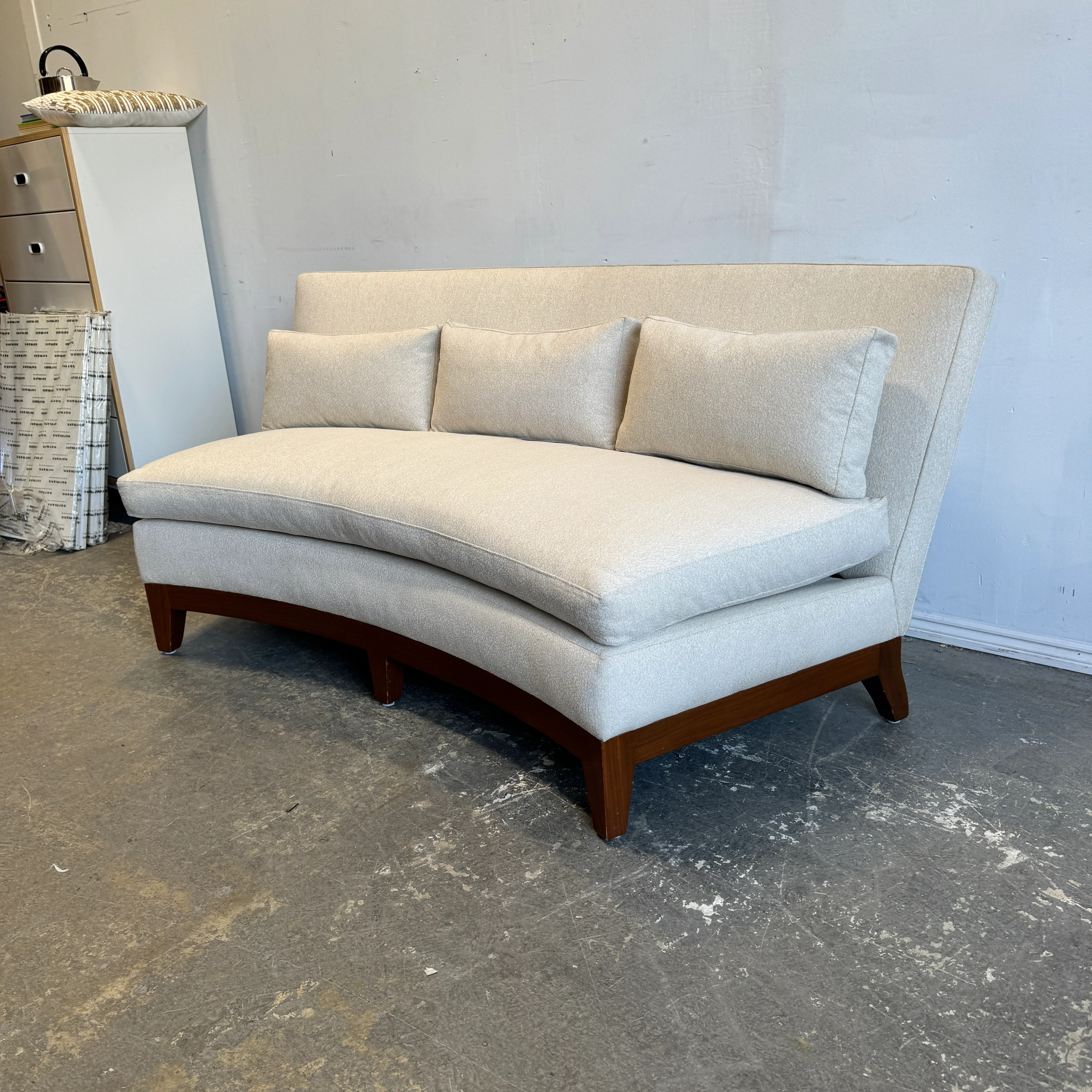 Ted Boerner Intermezzo Curved Boucle Sofa - Image 2