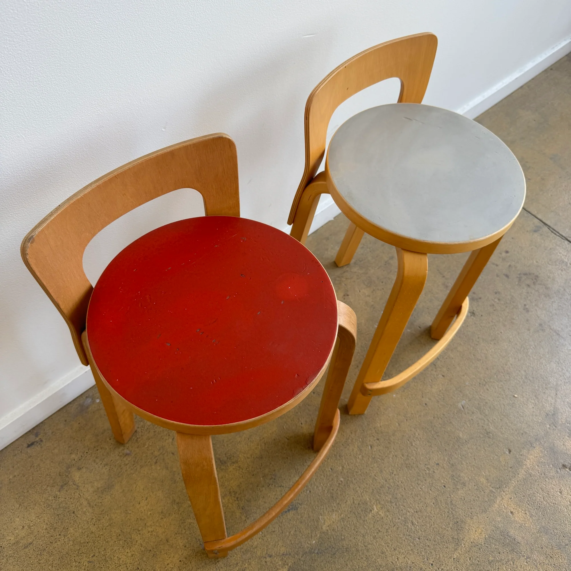 Vintage Artek Alvar Aalto K65 Low Back Kitchen Counter Stools - Image 5