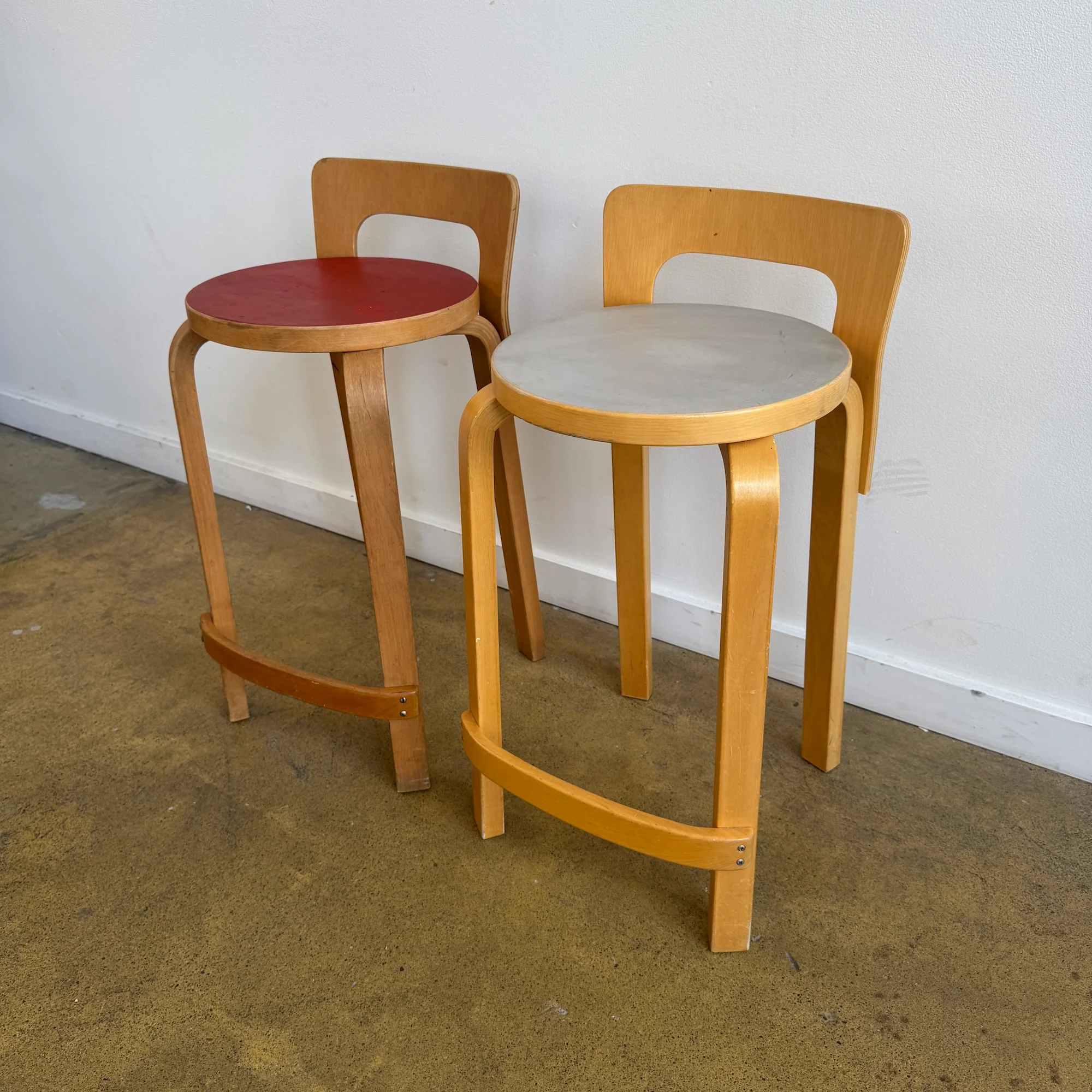 Vintage Artek Alvar Aalto K65 Low Back Kitchen Counter Stools - Image 6