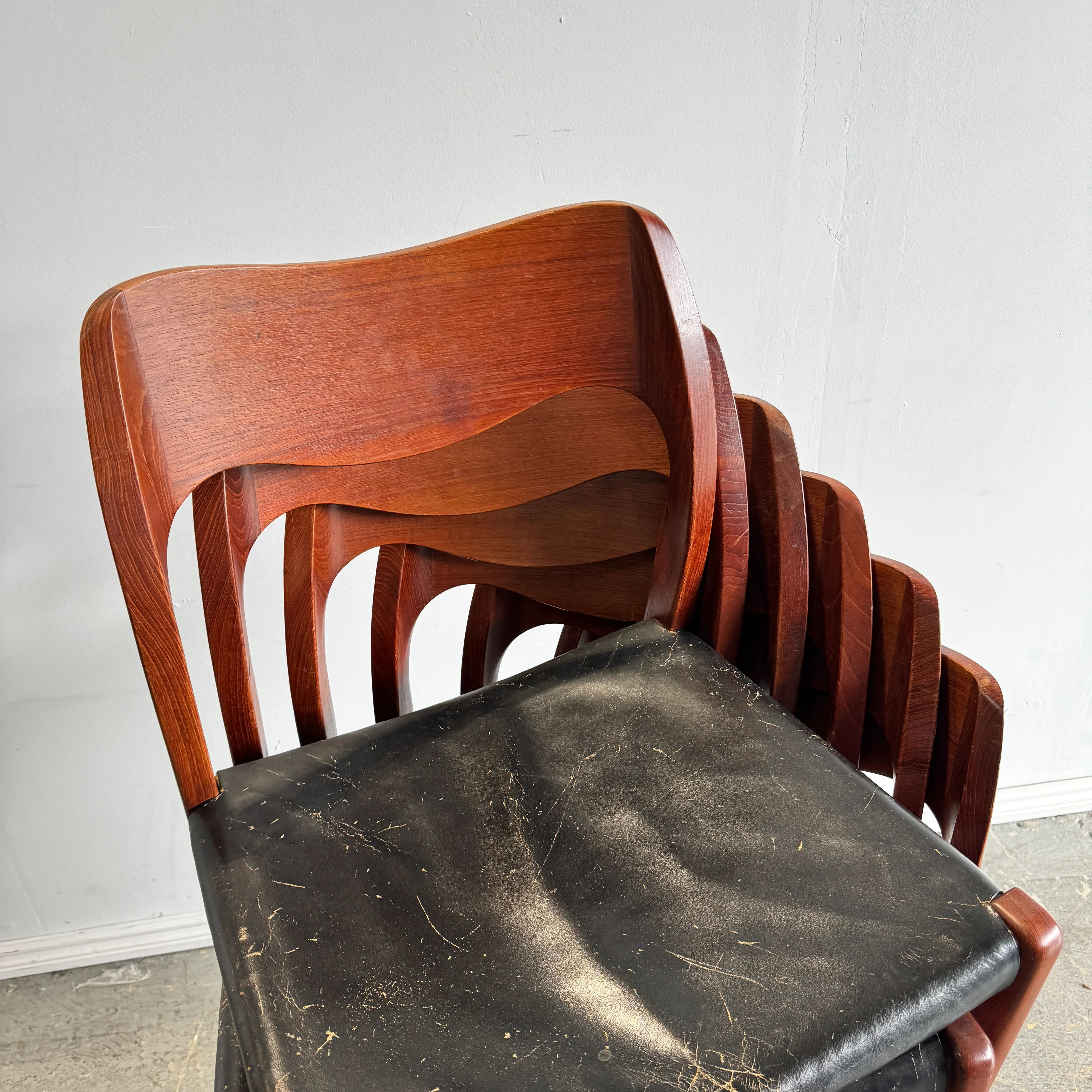 Vintage Danish "Set of 6" Moller Model 71 Side Chair - Image 5