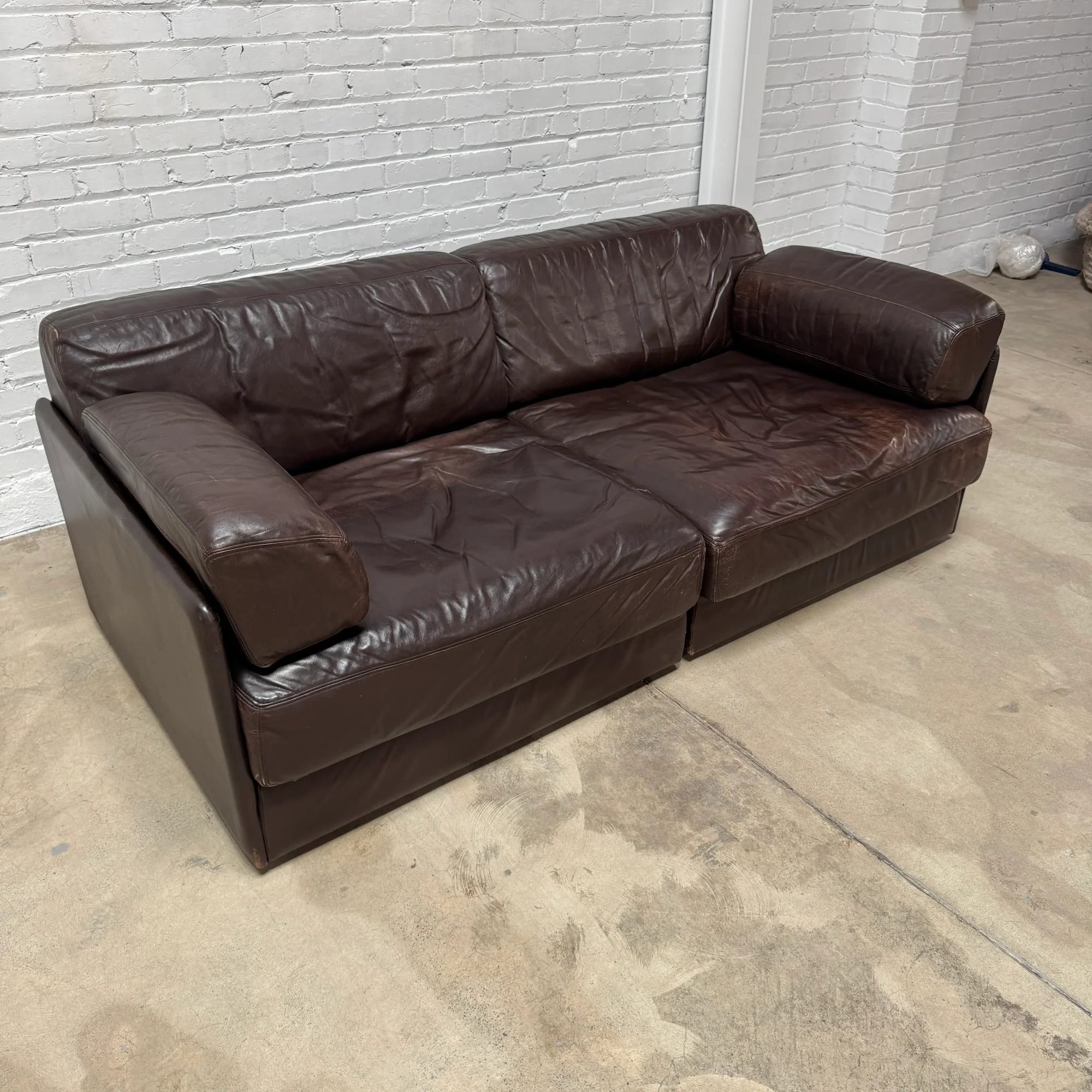 Vintage! De Sede Two-Module Sofa in Dark Brown Leather, Switzerland - Image 6