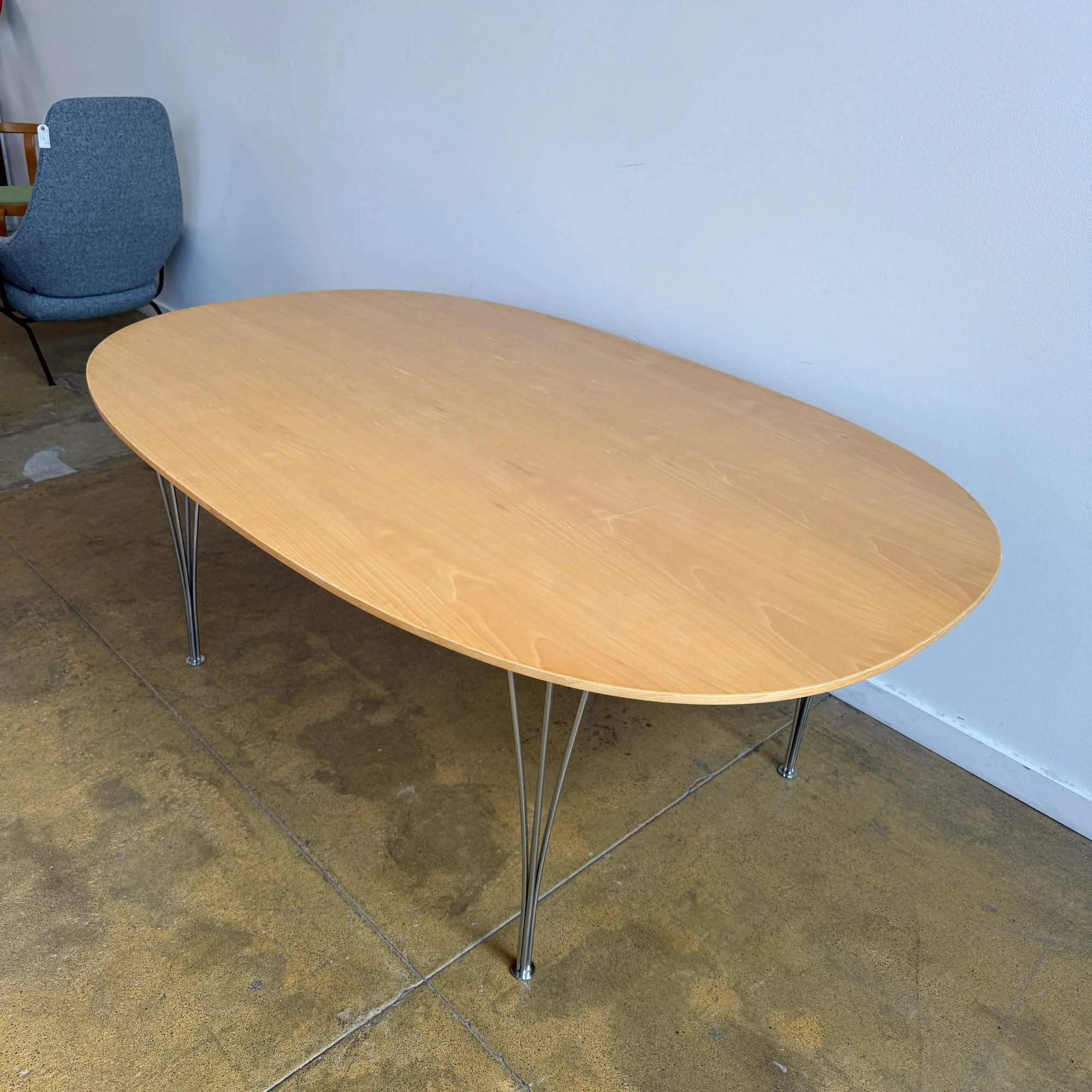Vintage Frtiz Hansen Oval Dining Table by Piet Hein, Bruno Mathsson & Arne Jacobsen - Image 4