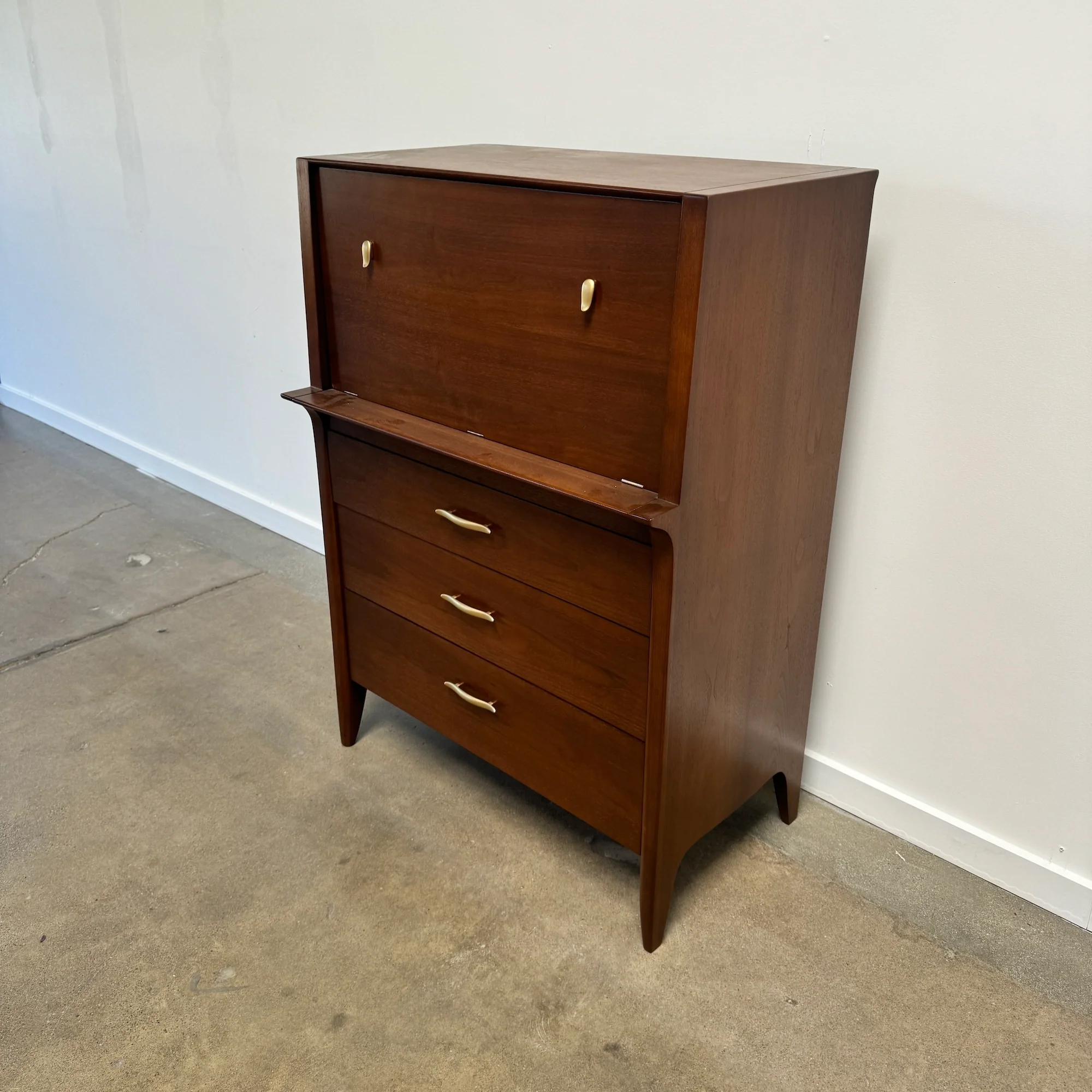 Vintage John Van Koert for Drexel Profile Highboy Dresser / Secretary Desk - Image 2