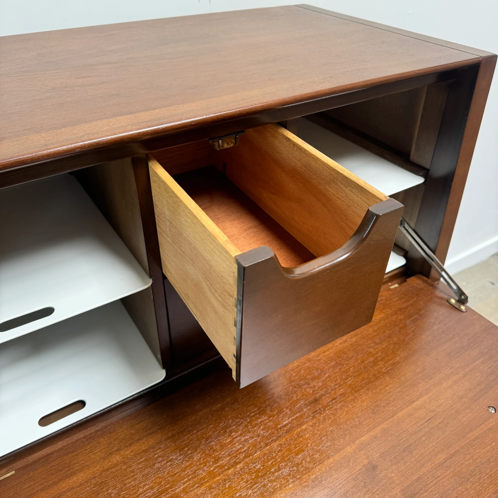 Vintage John Van Koert for Drexel Profile Highboy Dresser / Secretary Desk - Image 6