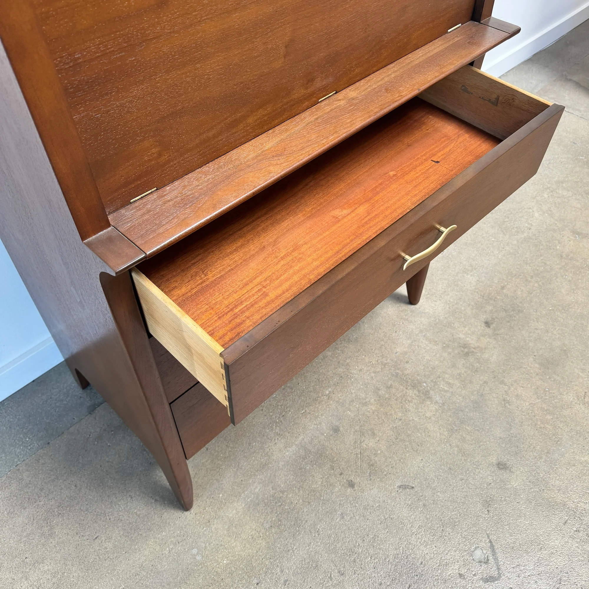 Vintage John Van Koert for Drexel Profile Highboy Dresser / Secretary Desk - Image 7