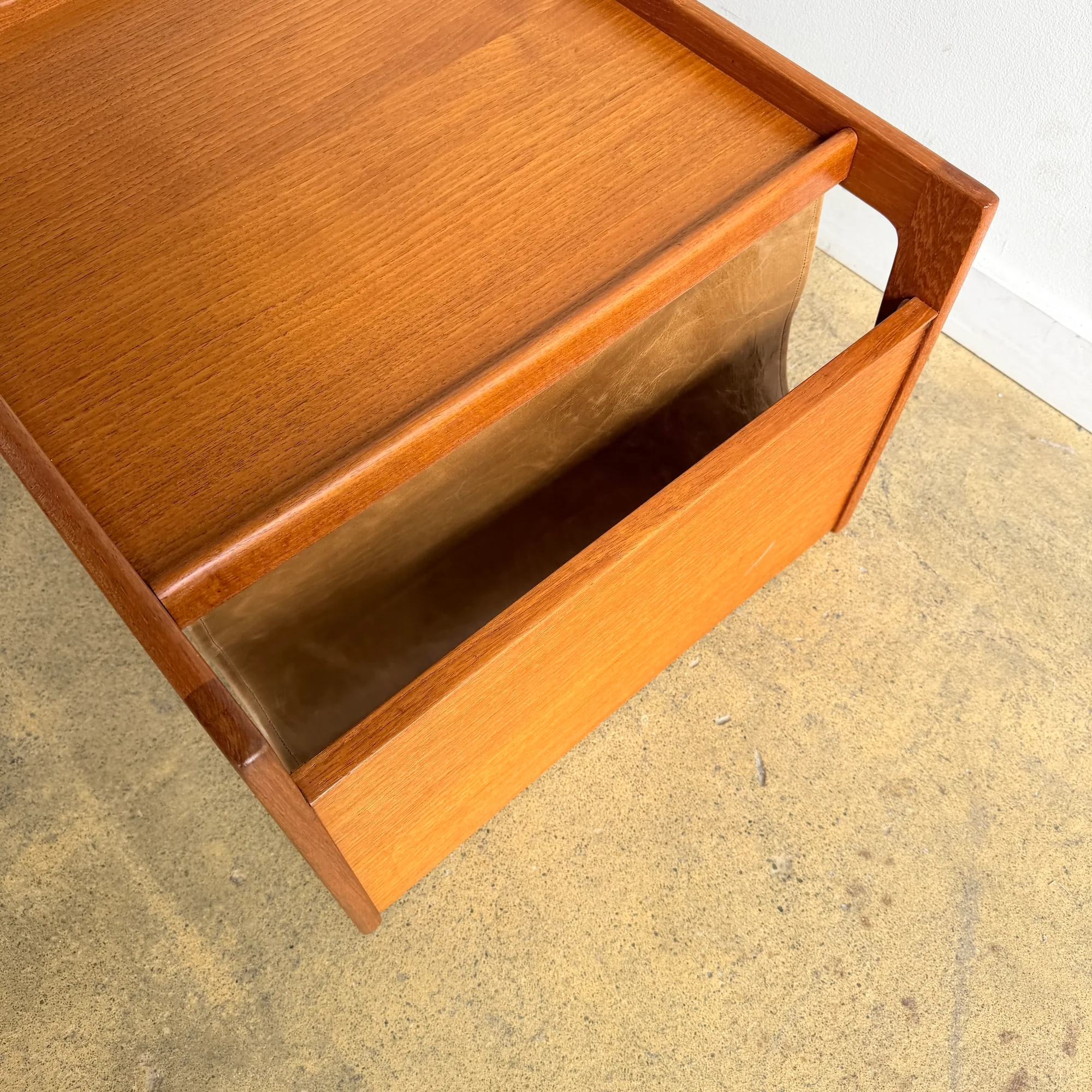 Vintage Swedish Teakwood Coffee Table with Magazine Holder by Yngvar Sandström - Image 6