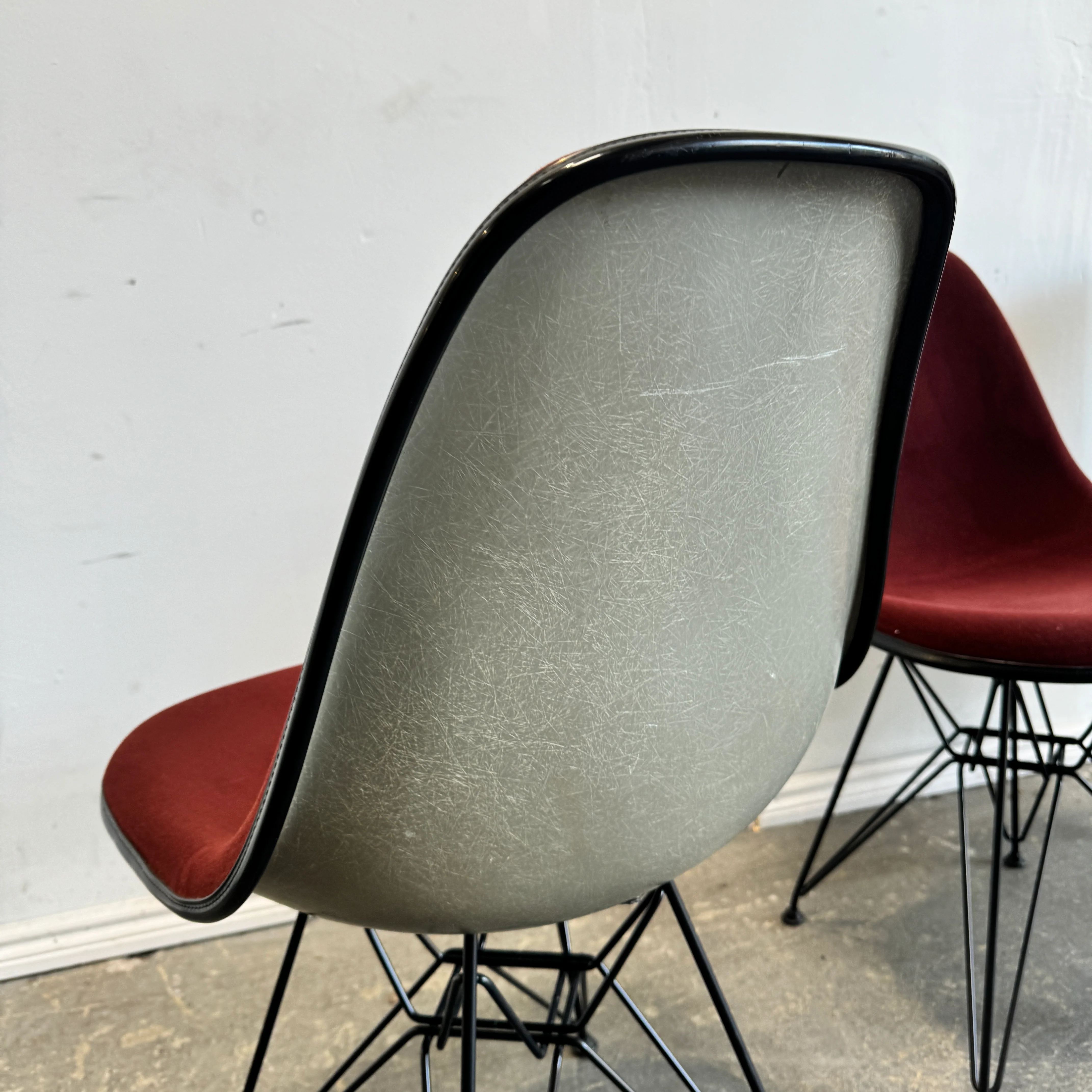 Vitra! Eames Fiberglass Velvet upholstery dining chairs (Set of 4) - Image 6