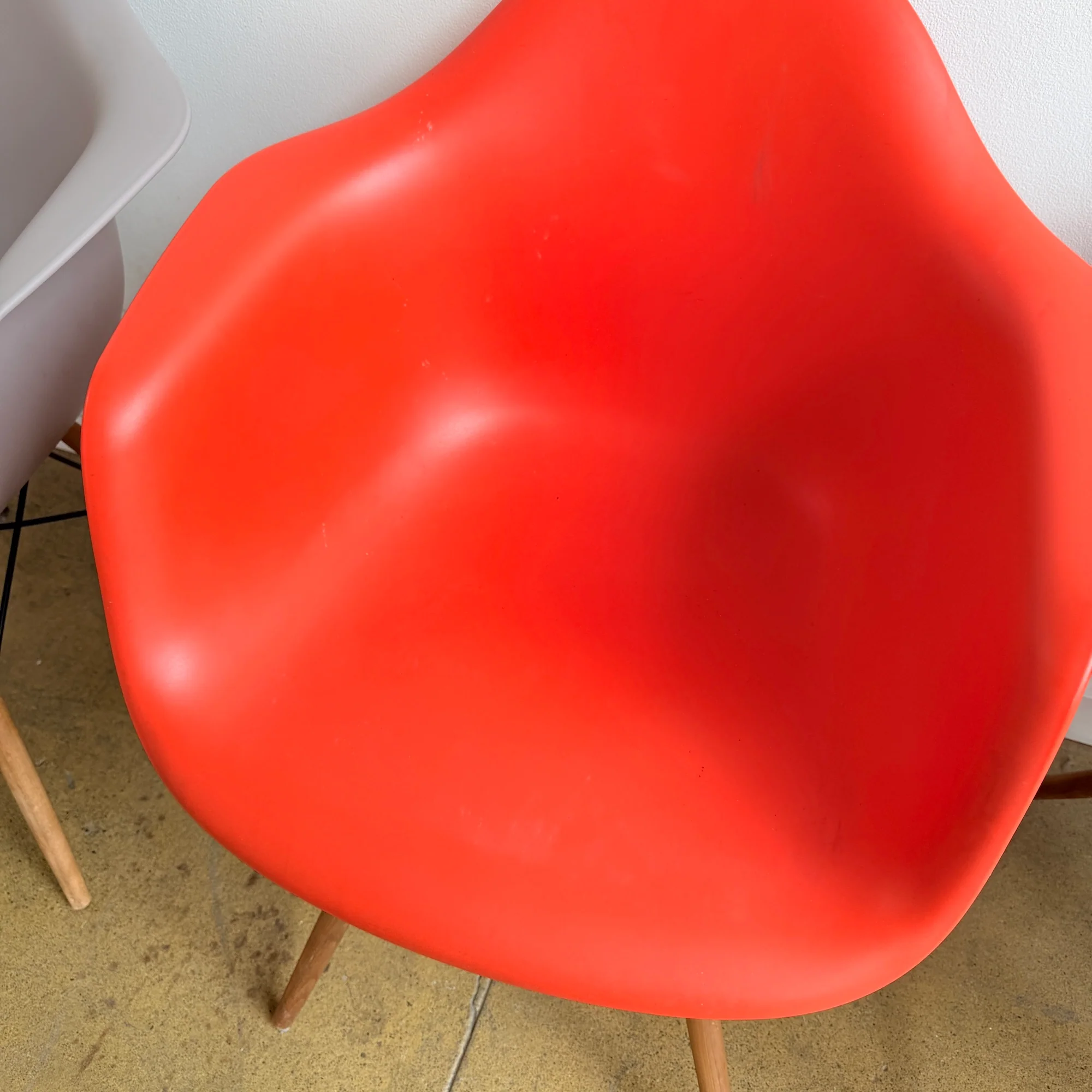 Vitra Eames Molded Plastic Armchair with Walnut Dowel Base - Set of 6 - Image 5
